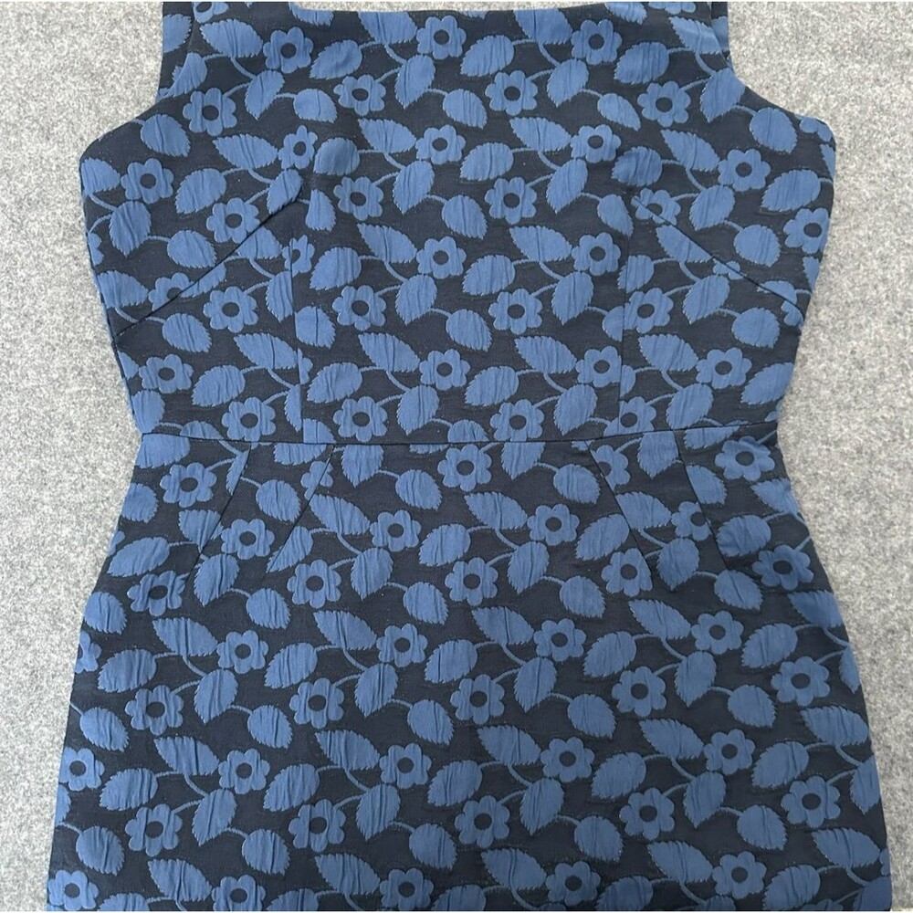 BB Dakota Blue Floral Jacquard Sheath Dress Size 12 Whimsigoth 90s Mod Y2K Retro - Picture 9 of 13